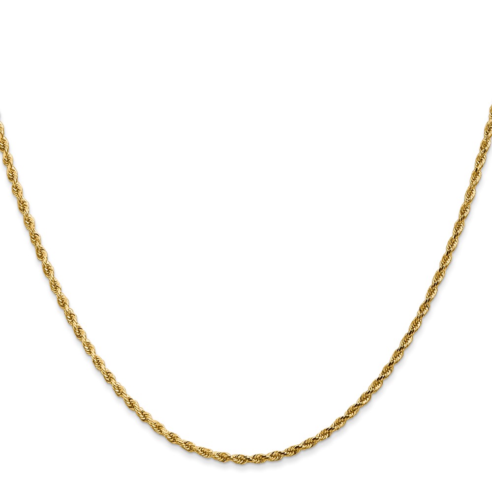 14K 24 inch 1.75mm Diamond-cut Rope with Lobster Clasp Chain - 1
