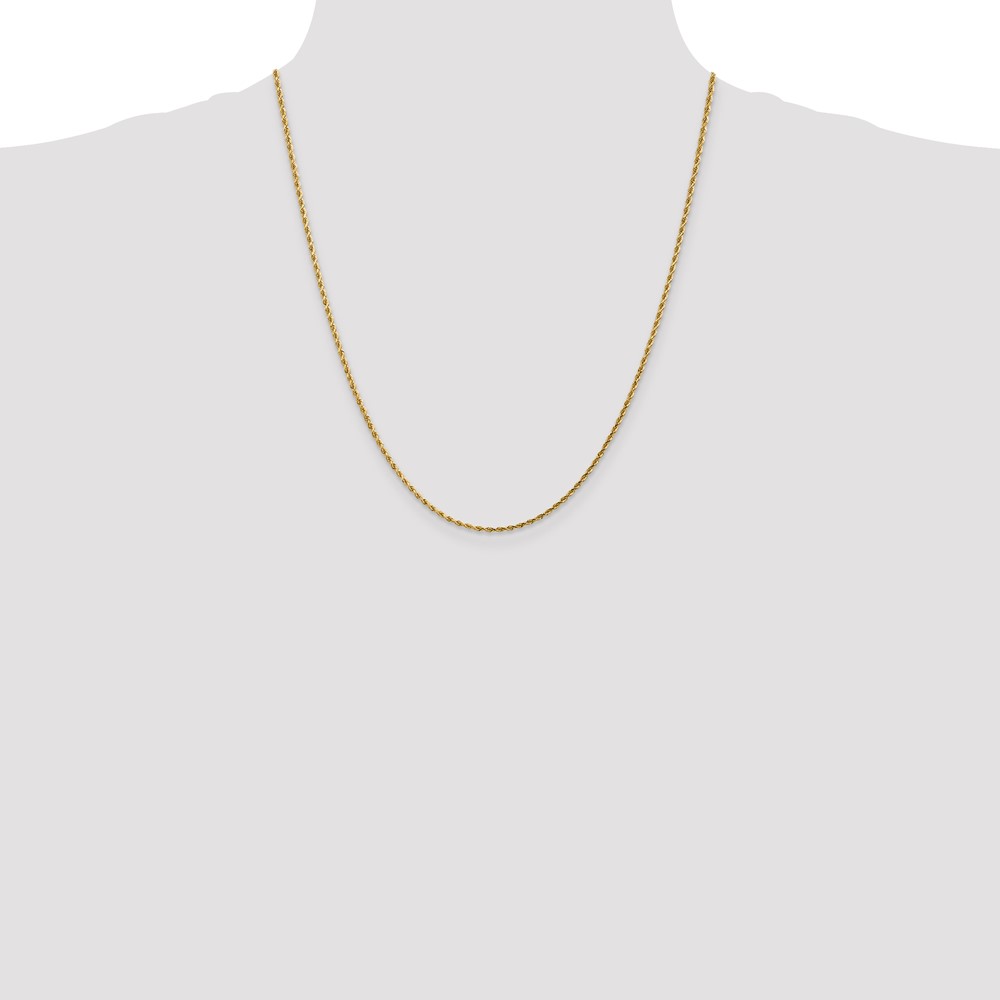 14K 22 inch 1.75mm Diamond-cut Rope with Lobster Clasp Chain - 3