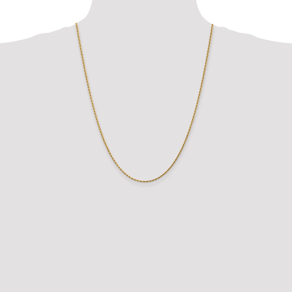 14K 24 inch 1.75mm Diamond-cut Rope with Lobster Clasp Chain - 3