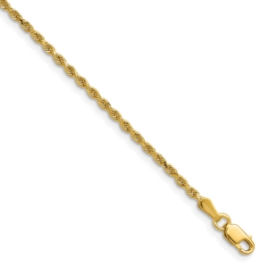 14K 24 inch 1.75mm Diamond-cut Rope with Lobster Clasp Chain - 0