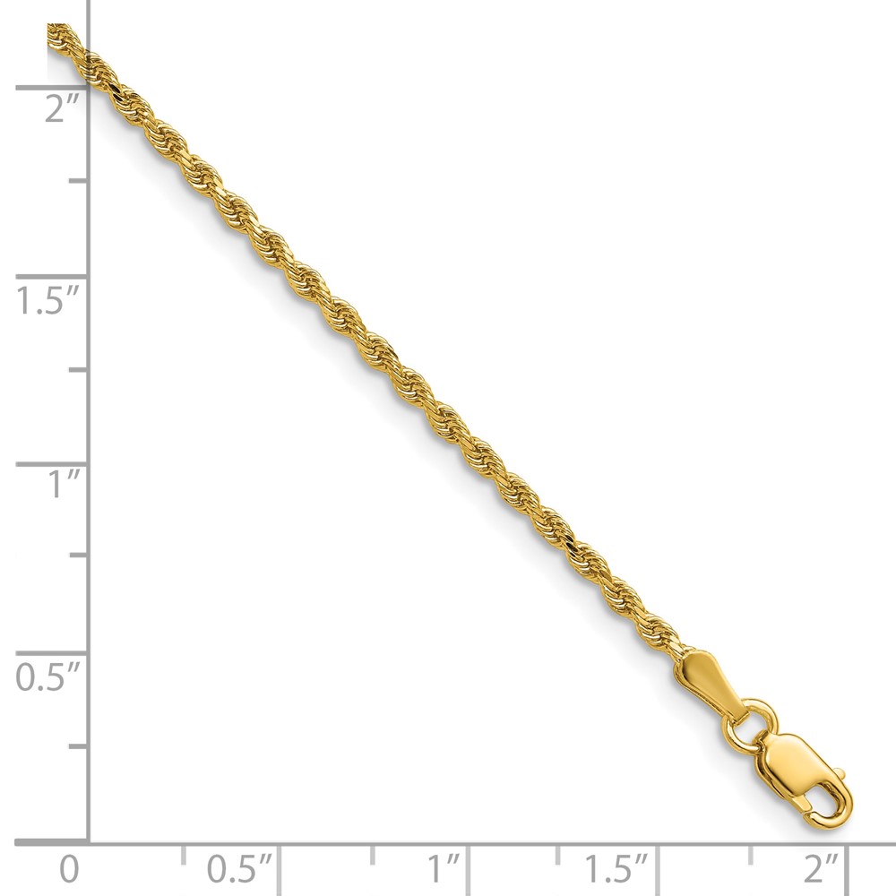 14K 22 inch 1.75mm Diamond-cut Rope with Lobster Clasp Chain - 4