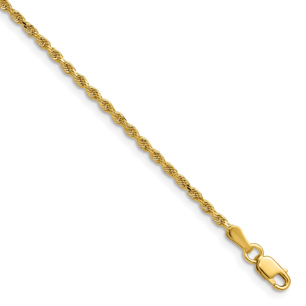 14K 24 inch 1.75mm Diamond-cut Rope with Lobster Clasp Chain - 0