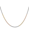 14K Tri-colored 18 inch 1.75mm Diamond-cut Rope with Lobster Clasp Chain - 1