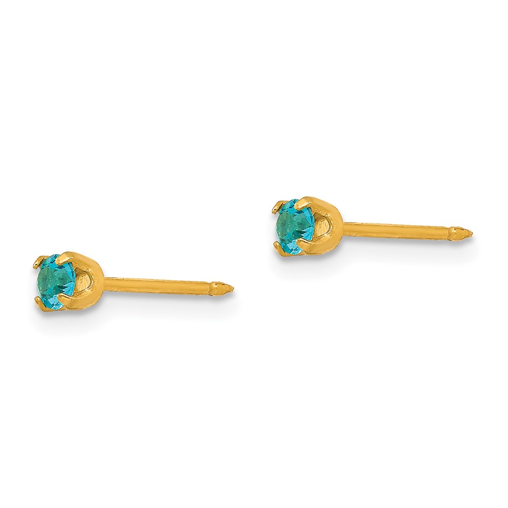 Inverness 14k 3mm December Crystal Birthstone Post Earrings - 1 Inverness 14k 3mm December Crystal Birthstone Post Earrings - 1
