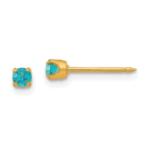 Inverness 14k 3mm December Crystal Birthstone Post Earrings - 0