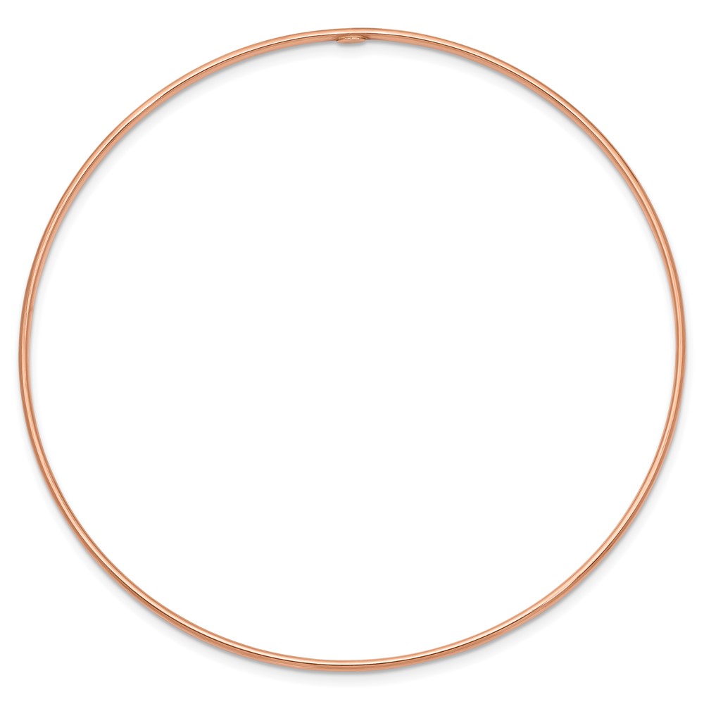 10k 1.5mm Rose Gold Polished Slip-on Bangle Bracelet - 1