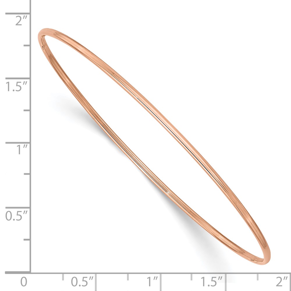 10k 1.5mm Rose Gold Polished Slip-on Bangle Bracelet - 2