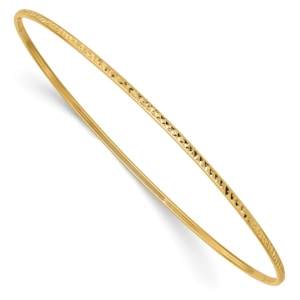 10k 1.5mm Diamond-Cut Slip-on Bangle Bracelet - 0