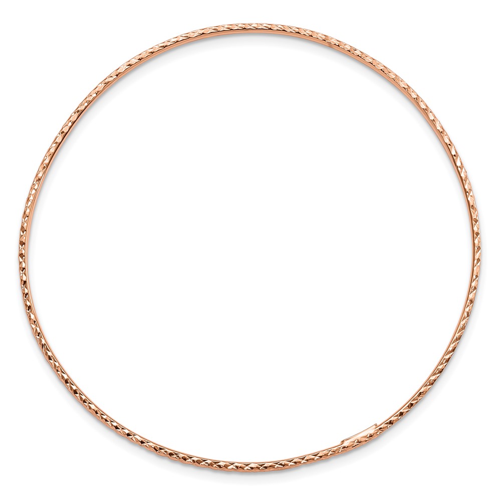 10k 1.5mm Rose Gold Diamond-Cut Slip-on Bangle Bracelet - 1