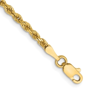 10k 2.5mm Semi-solid D/C Rope Chain - 0