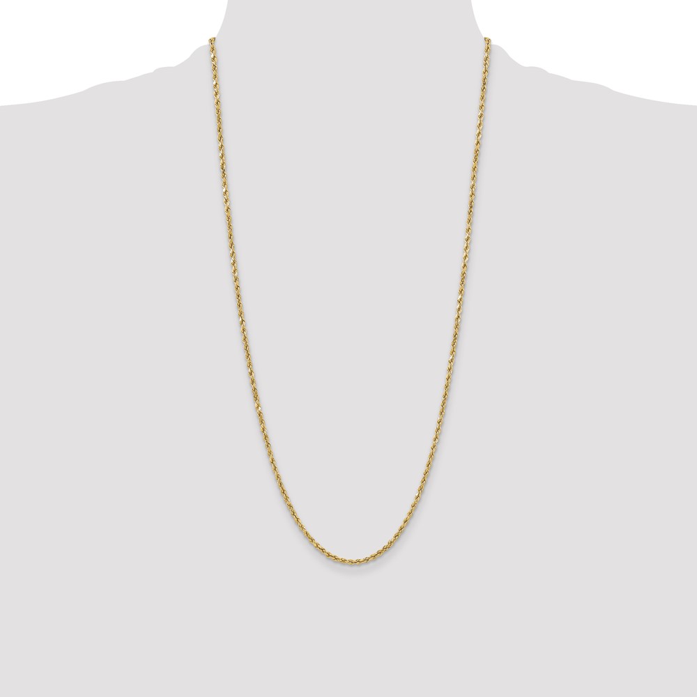 10k 3mm Semi-solid D/C Rope Chain - 3 10k 3mm Semi-solid D/C Rope Chain - 3