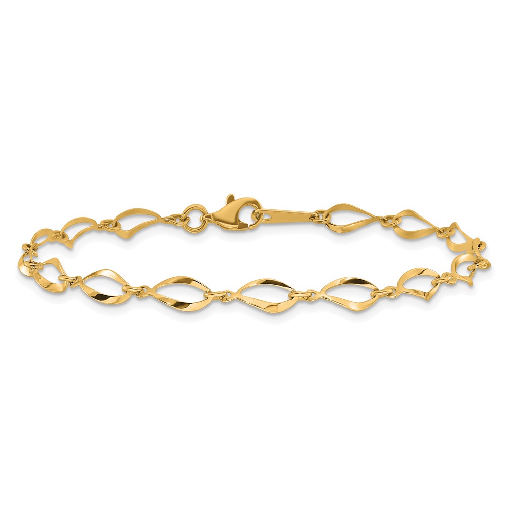 10k Polished Fancy Link Bracelet - 2 10k Polished Fancy Link Bracelet - 2