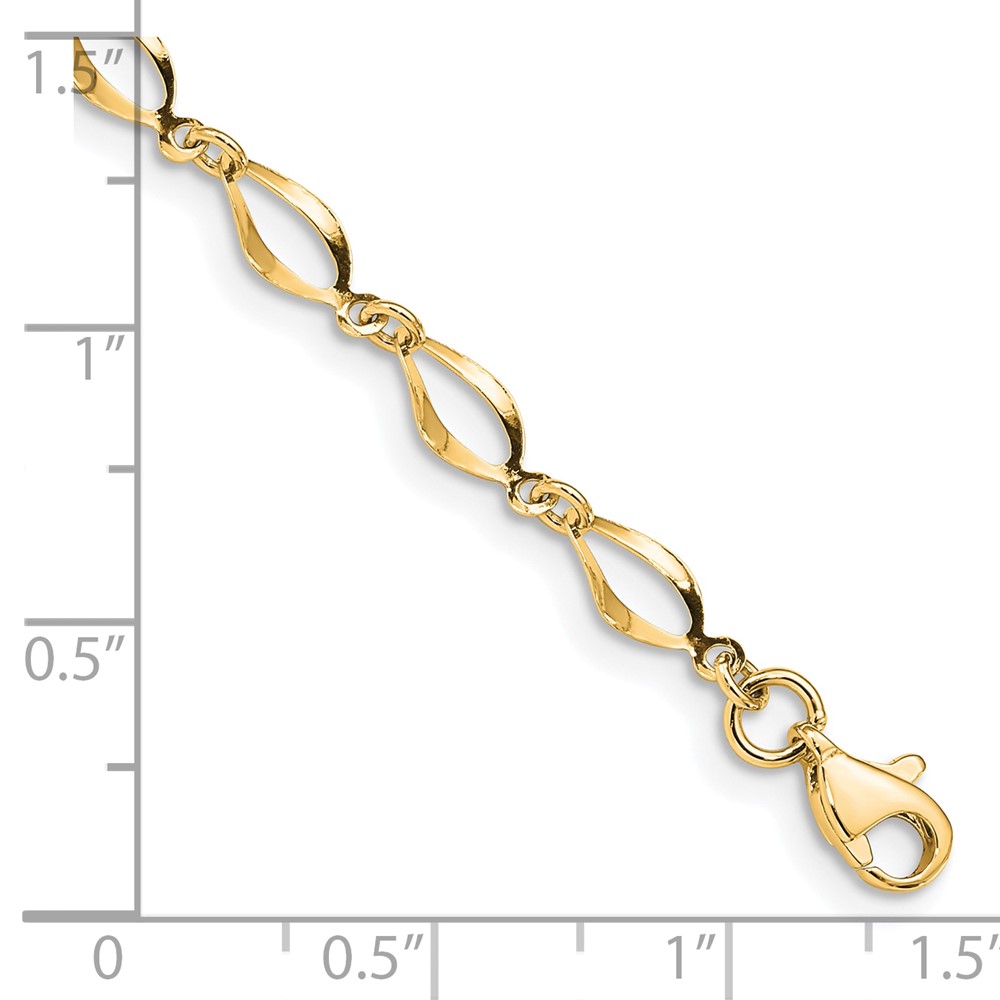 10k Polished Fancy Link Bracelet - 3 10k Polished Fancy Link Bracelet - 3