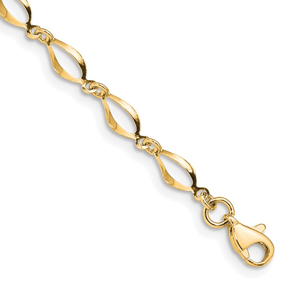 10k Polished Fancy Link Bracelet - 0 10k Polished Fancy Link Bracelet - 0