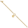 10K Polished Puff Heart Paper Clip Link Bracelet - 1 10K Polished Puff Heart Paper Clip Link Bracelet - 1