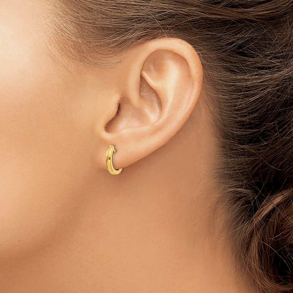 10k Polished 2MM Hinged Hoop Earrings - 2 10k Polished 2MM Hinged Hoop Earrings - 2