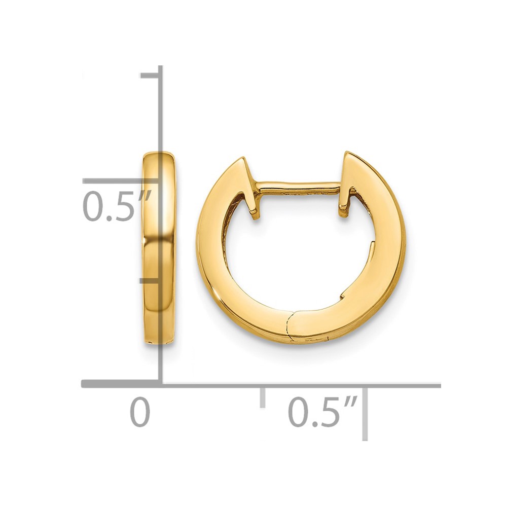 10k Polished 2MM Hinged Hoop Earrings - 3 10k Polished 2MM Hinged Hoop Earrings - 3