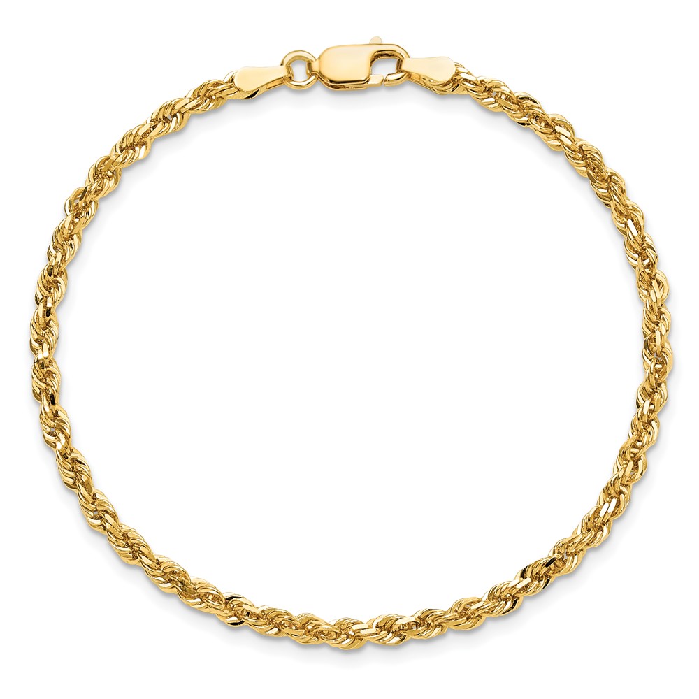10k 3mm Diamond-cut Rope Chain - 4 10k 3mm Diamond-cut Rope Chain - 4