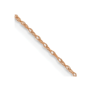 10K Rose Gold .5mm Carded Cable Rope Chain - 0