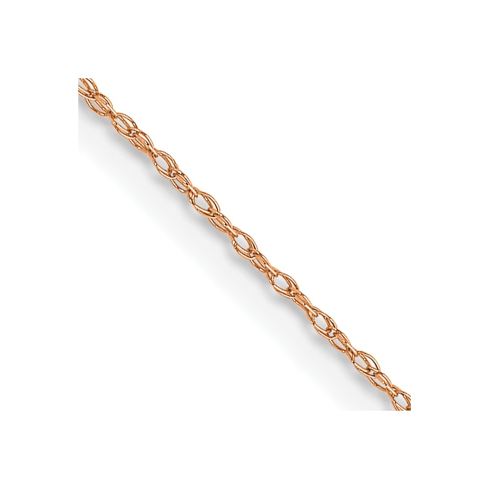 10K Rose Gold .5mm Carded Cable Rope Chain - 0