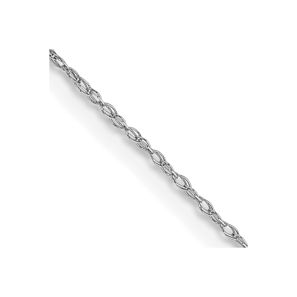 10k White Gold .5mm Carded Cable Rope Chain - 0