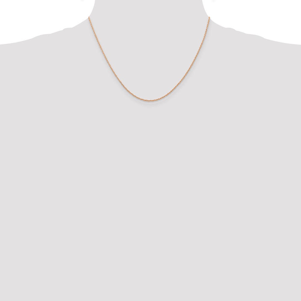 10k Rose Gold .7 mm Carded Cable Rope Chain - 3
