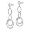 10K White Gold Post Dangle Earrings - 1