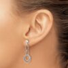 10K White Gold Post Dangle Earrings - 2