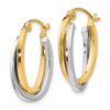 10K Two-Tone Polished Hinged Hoop Earrings - 1 10K Two-Tone Polished Hinged Hoop Earrings - 1