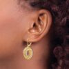 10K Two-tone Polished and Satin Leverback Earrings - 2