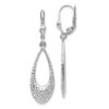 10K White Gold Polished and D/C Leverback Earrings - 0