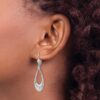 10K White Gold Polished and D/C Leverback Earrings - 3