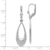 10K White Gold Polished and D/C Leverback Earrings - 2