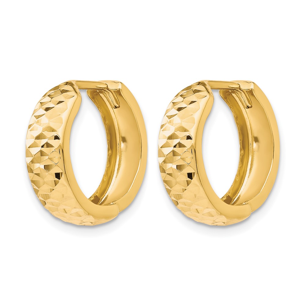 10K Polished and D/C Hinged Hoop Earrings - 1 10K Polished and D/C Hinged Hoop Earrings - 1