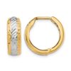 10K w/White Rhodium Polished and D/C Hoop Earrings - 0