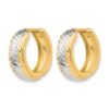 10K w/White Rhodium Polished and D/C Hoop Earrings - 1