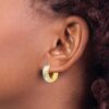 10K w/White Rhodium Polished and D/C Hoop Earrings - 2