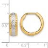 10K w/White Rhodium Polished and D/C Hoop Earrings - 3