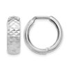 10K White Gold Polished and D/C Hoop Earrings - 0 10K White Gold Polished and D/C Hoop Earrings - 0