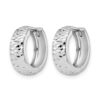 10K White Gold Polished and D/C Hoop Earrings - 1 10K White Gold Polished and D/C Hoop Earrings - 1