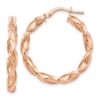 10K Rose Gold Polished Twisted Hoop Earrings - 0