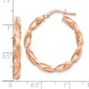 10K Rose Gold Polished Twisted Hoop Earrings - 2