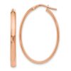 10K Rose Gold Polished Oval Hoop Earrings - 0
