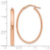 10K Rose Gold Polished Oval Hoop Earrings - 2