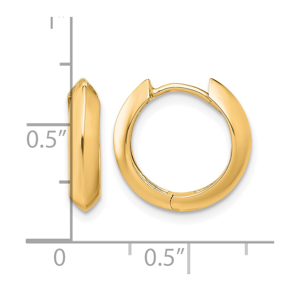 10K Polished Hinged Huggie Earrings - 3 10K Polished Hinged Huggie Earrings - 3