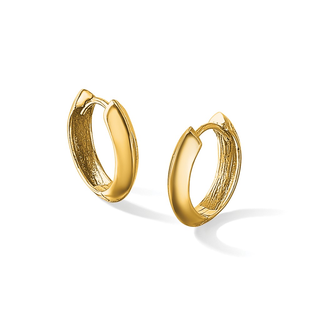 10K Polished Hinged Huggie Earrings - 4 10K Polished Hinged Huggie Earrings - 4