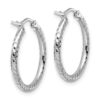 10k White Gold Diamond-cut 2mm Round Tube Hoop Earrings - 3 10k White Gold Diamond-cut 2mm Round Tube Hoop Earrings - 3