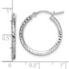 10k White Gold Diamond-cut 2mm Round Tube Hoop Earrings - 4 10k White Gold Diamond-cut 2mm Round Tube Hoop Earrings - 4