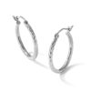 10k White Gold Diamond-cut 2mm Round Tube Hoop Earrings - 5 10k White Gold Diamond-cut 2mm Round Tube Hoop Earrings - 5