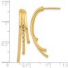 10K Polished and D/C 3-Row Drop Post Earrings - 3